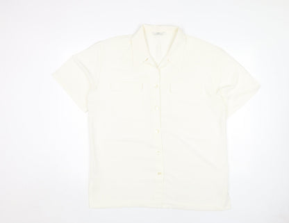 Womens UK Size 18 Marks and Spencer Ivory Basic Button-Up