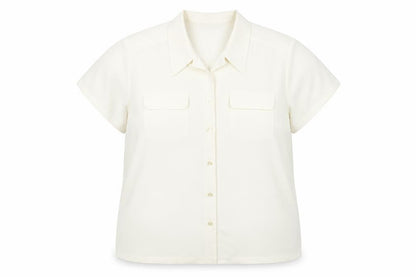 Womens UK Size 18 Marks and Spencer Ivory Basic Button-Up