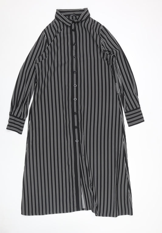 Next Women's Black Collared Shirt Dress Size 10