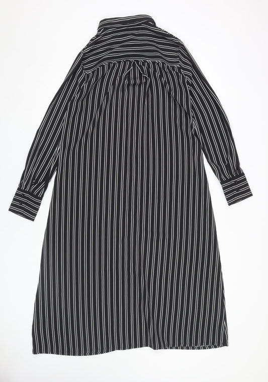 Next Women's Black Collared Shirt Dress Size 10