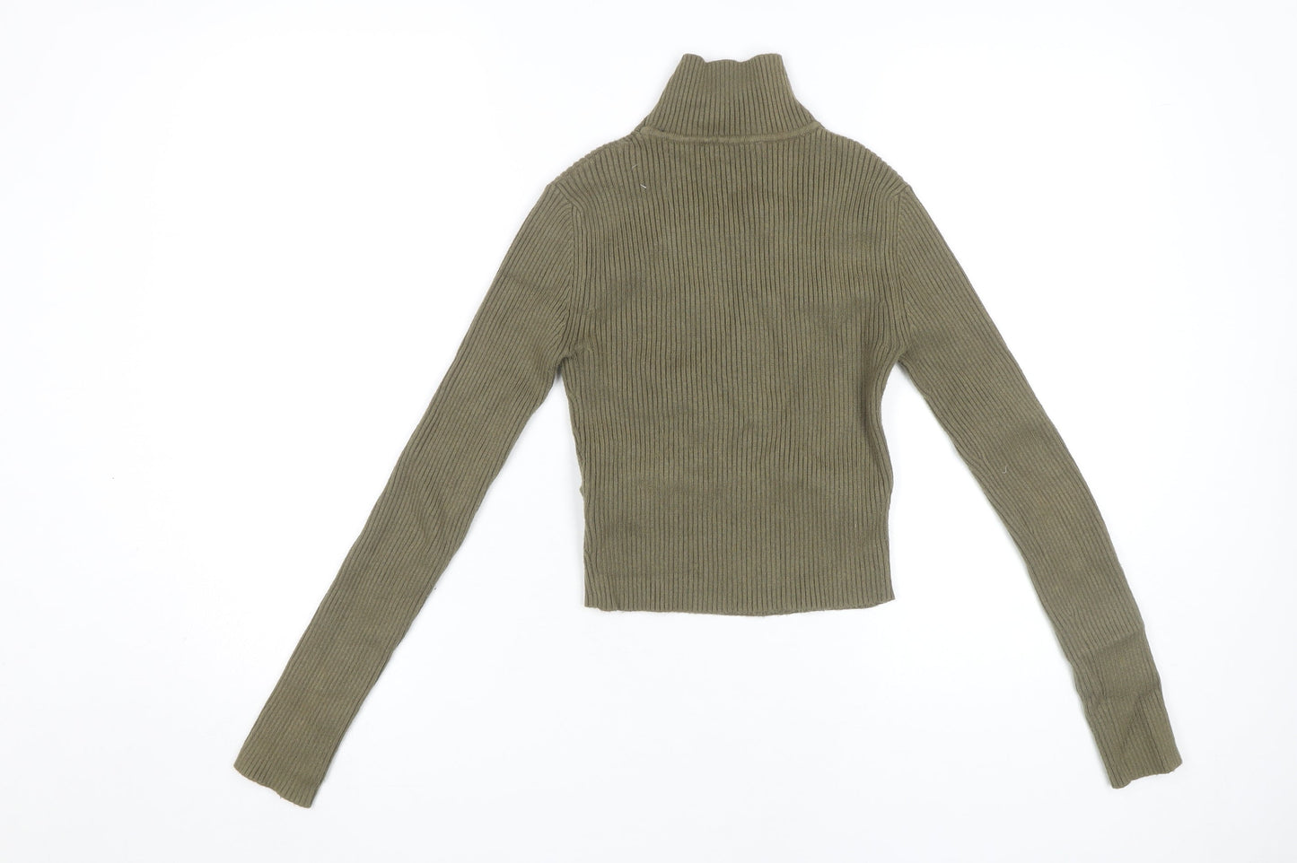 Womens UK Size S Zara Green Cropped T-Shirt