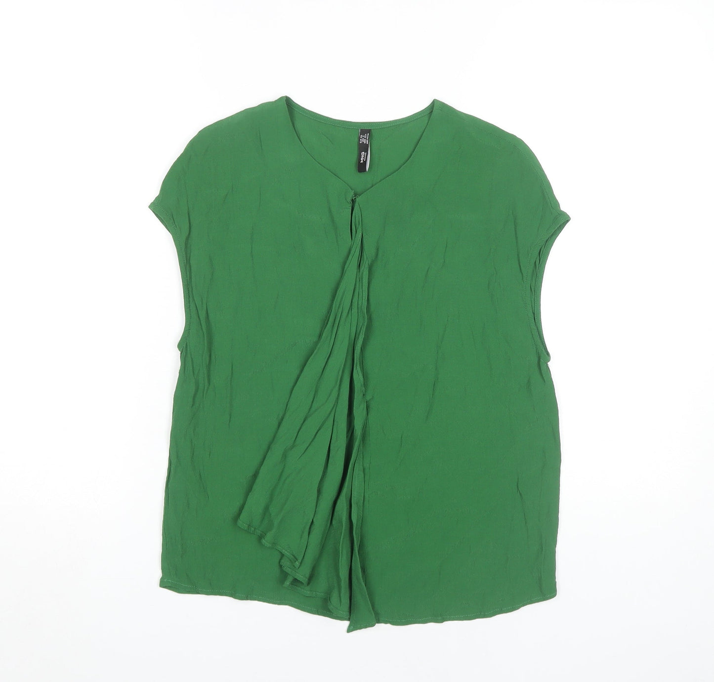 Womens UK Size XS MNG Basics Green Basic Blouse