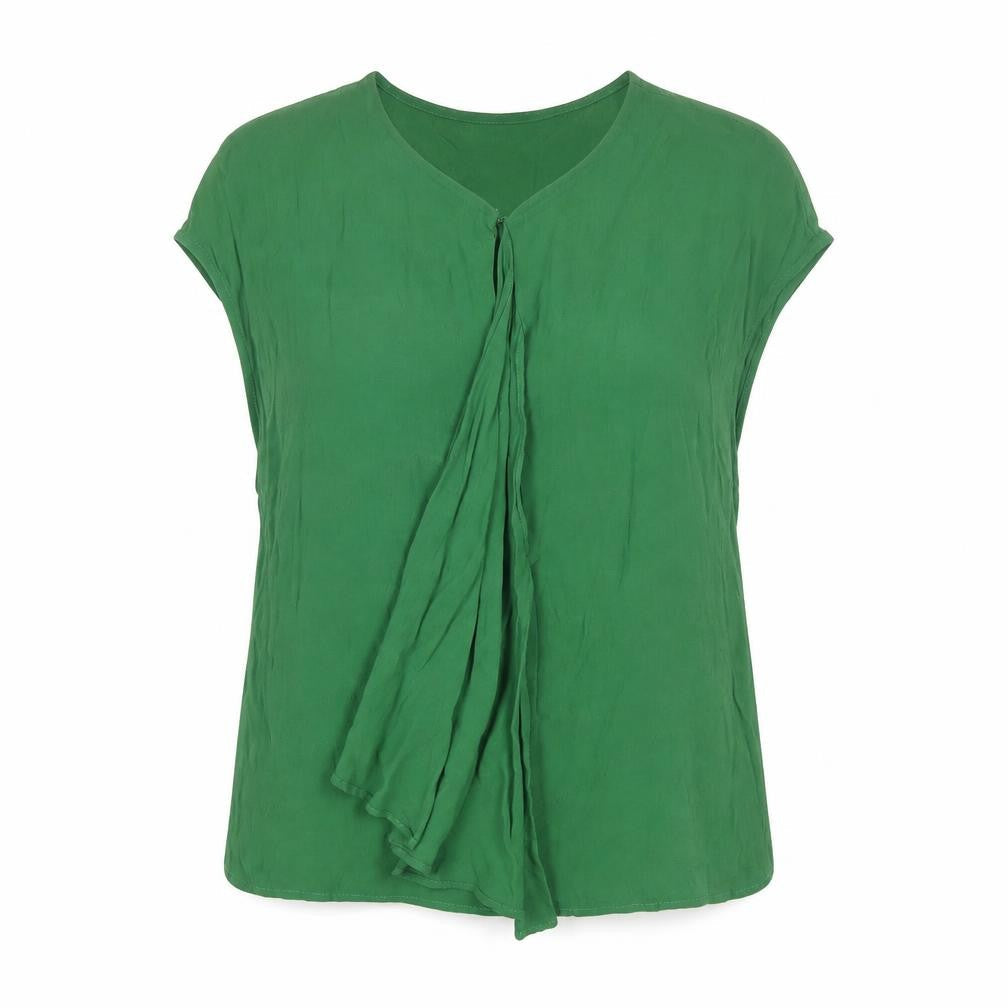 Womens UK Size XS MNG Basics Green Basic Blouse