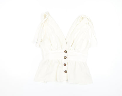 Womens UK Size 8 ASOS White Camisole Blouse