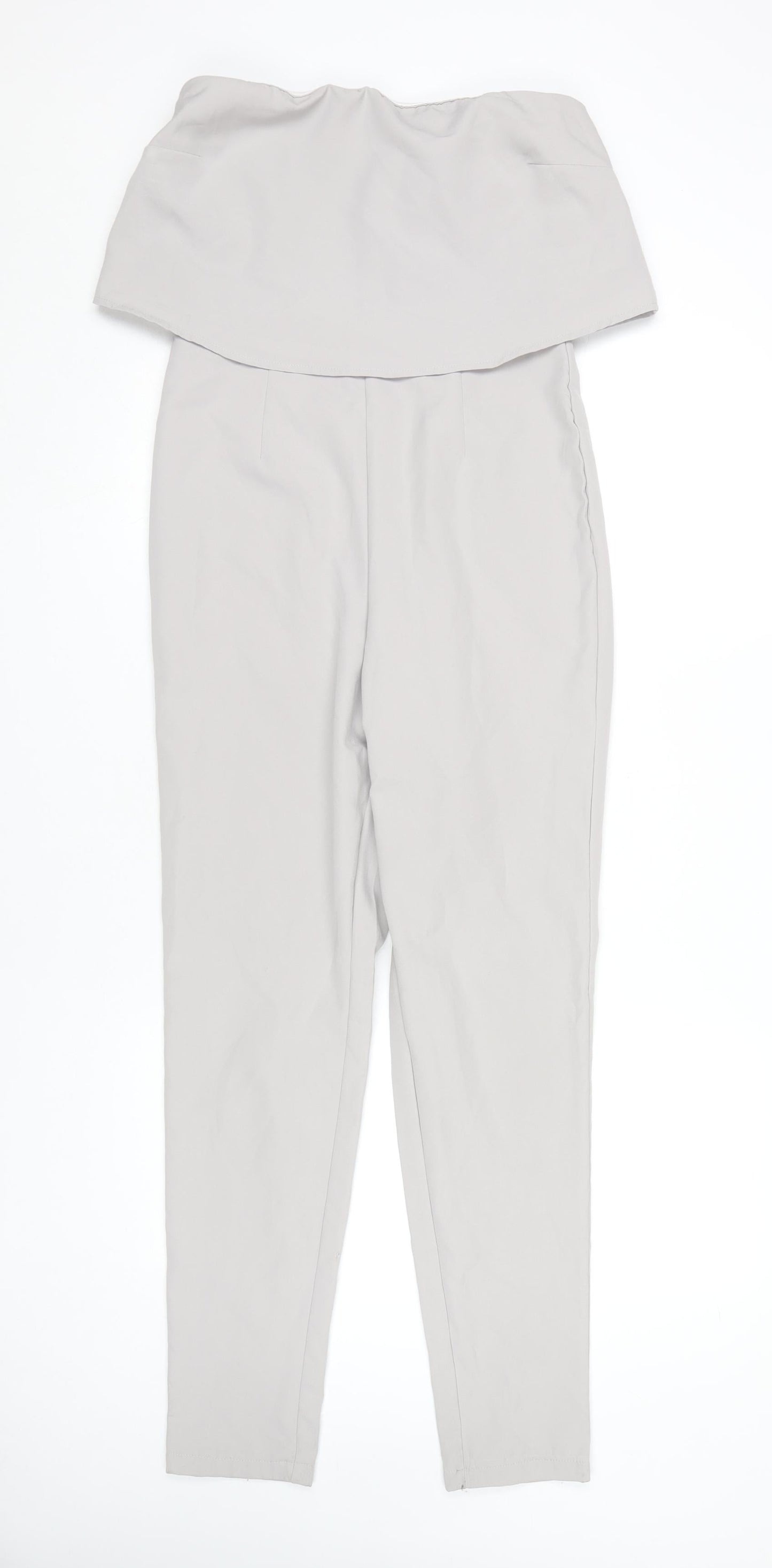 Missguided Women's Grey Strapless Jumpsuit UK 10