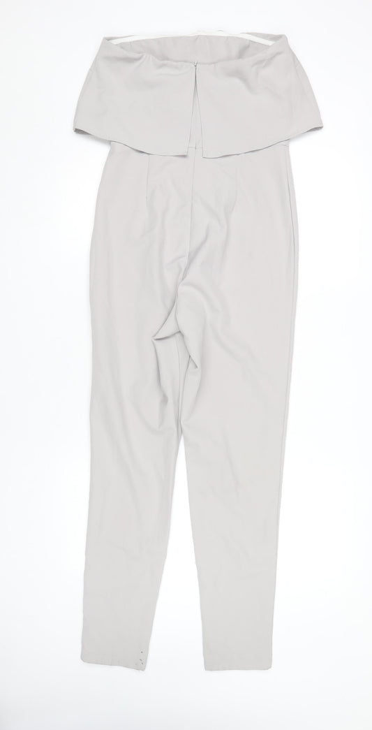 Missguided Women's Grey Strapless Jumpsuit UK 10