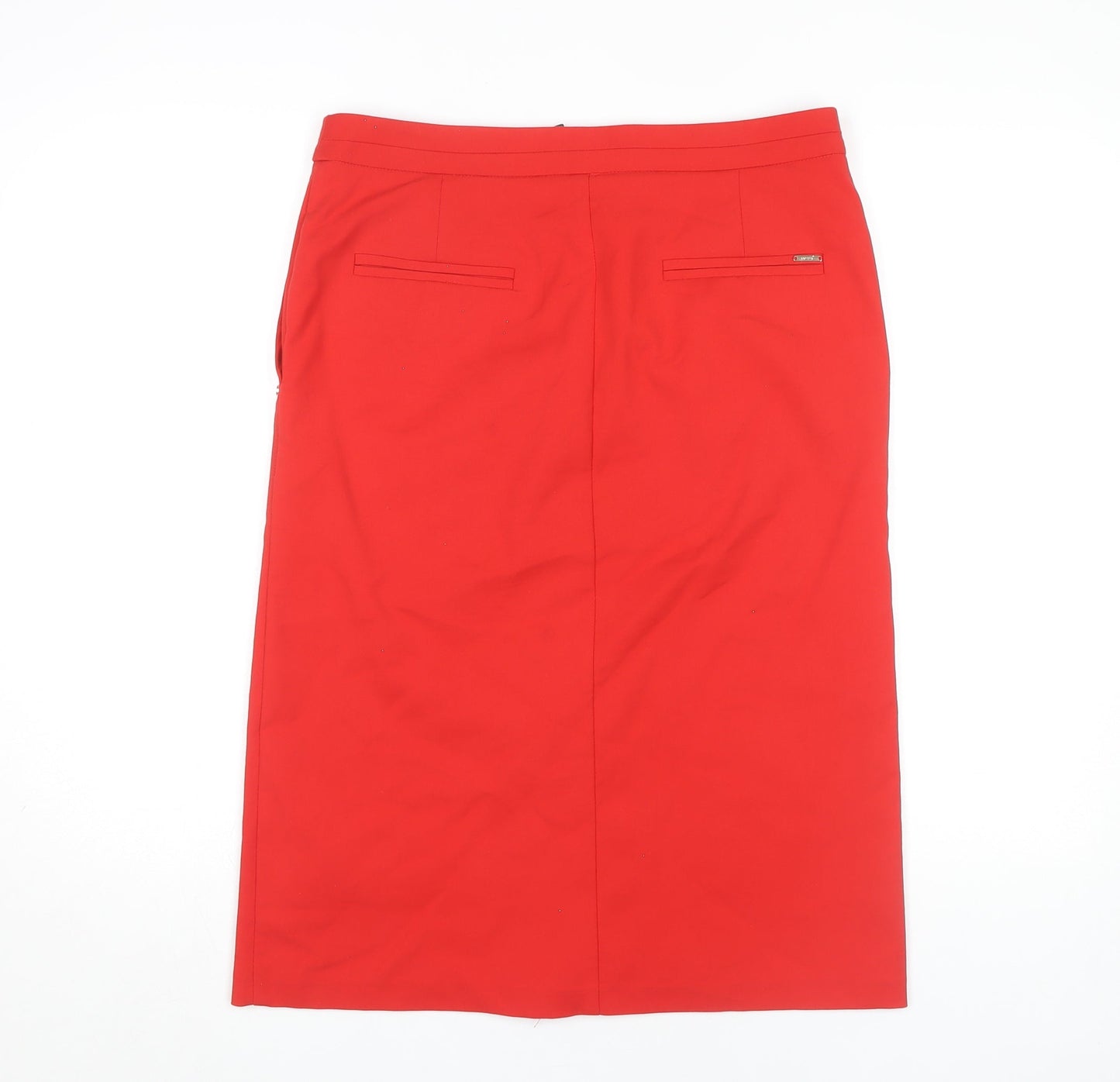 Marks and Spencer Women's Red Pencil Skirt - Size 12