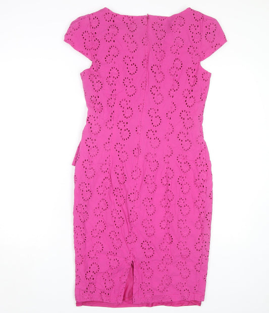 Marks and Spencer Pink Women's Dress, Size 12, Short Sleeve