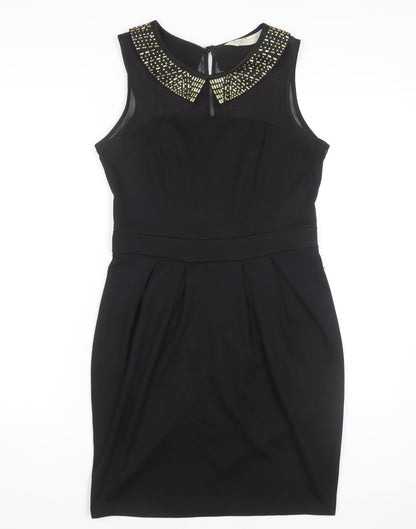 Dorothy Perkins Women's Black 12 Beaded Sheath Dress