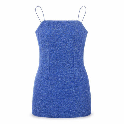 Topshop Women's Blue Slip Dress - Size 10, Party Glam