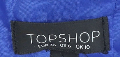 Topshop Women's Blue Slip Dress - Size 10, Party Glam
