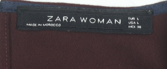 Womens UK Size L Zara Multicoloured Basic Blouse