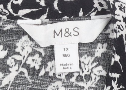 Womens UK Size 12 Marks and Spencer Black Basic Blouse