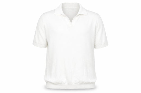 Front view of ASOS Men's White Polo Shirt, M, Short Sleeve, Casual