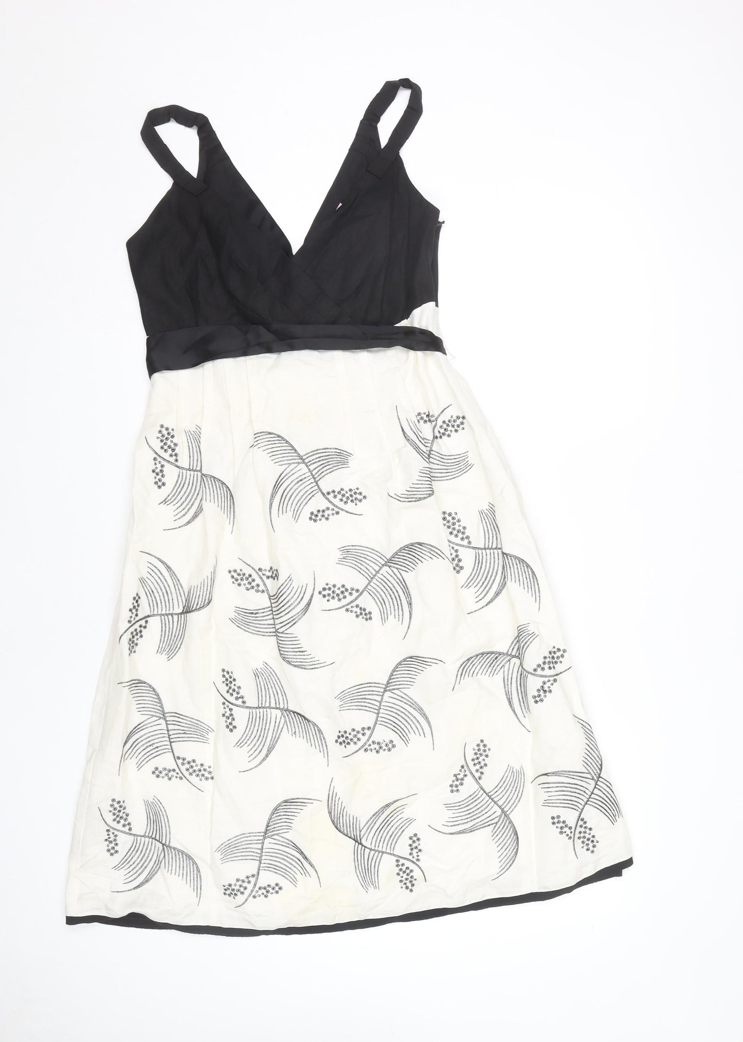 Monsoon Women's Black & White Sleeveless Dress