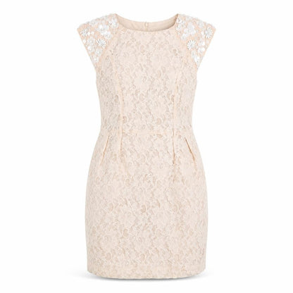 Miss Selfridge Beige Lace Sheath Dress Size 12