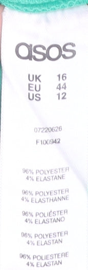 ASOS Women’s Green Midi Skirt, Size 16, Elegant Casual