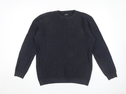 NEXT Men's Black L Cotton Pullover Jumper