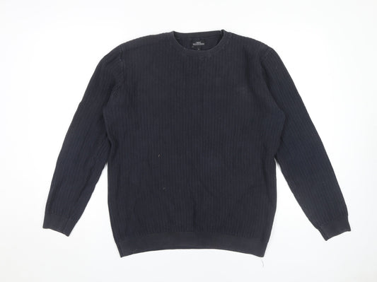 NEXT Men's Black L Cotton Pullover Jumper