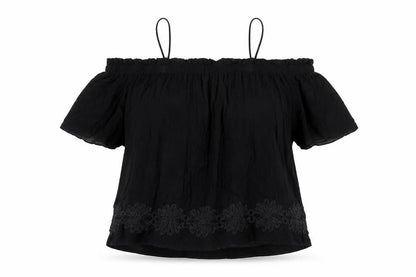 Womens UK Size 16 River Island Black Off the Shoulder Blouse