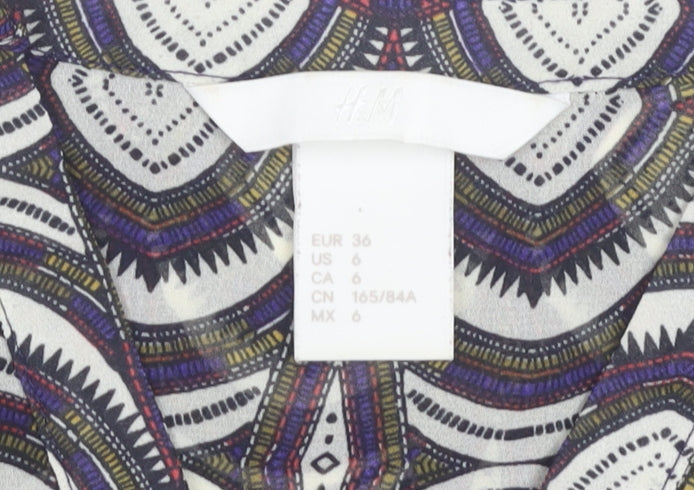 Womens UK Size 8 H&M Multicoloured Basic Blouse