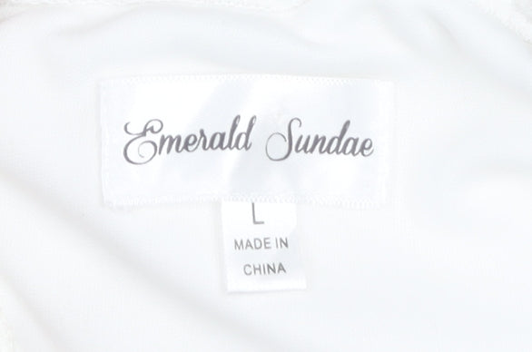 Emerald Sundae Women's White Bodycon Mini Dress L