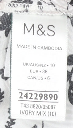Womens UK Size 10 Marks and Spencer Ivory Basic Blouse