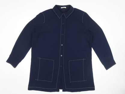 PLATINUM Women's Blue Button-Up Shirt Size 18