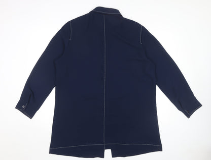 PLATINUM Women's Blue Button-Up Shirt Size 18