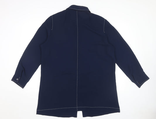 PLATINUM Women's Blue Button-Up Shirt Size 18