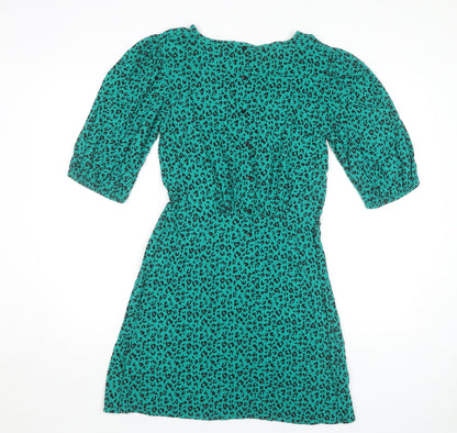 Next Girls Green Animal Print Dress - Size 16 Years