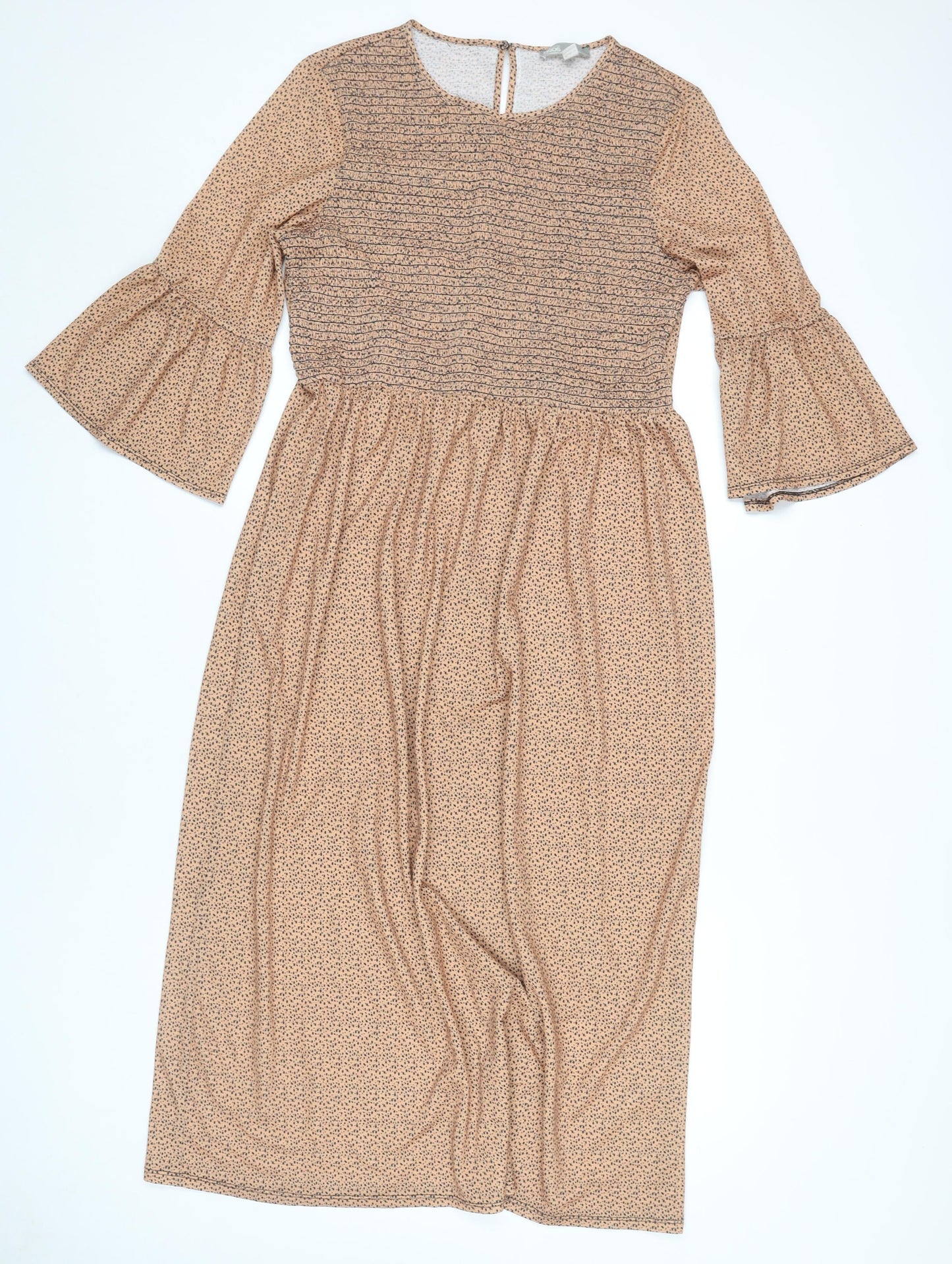 ASOS Women's Brown Midi Dress with Flared Sleeves