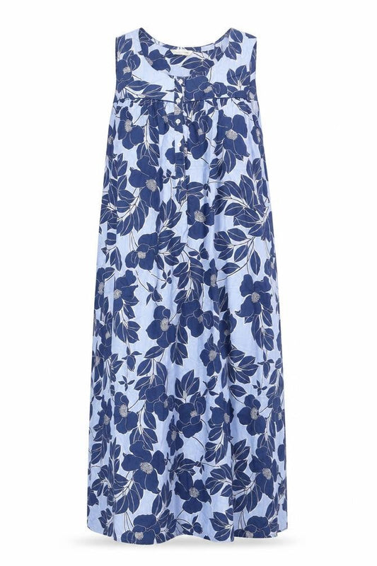 Nora Rose Blue Floral Sleeveless Dress Size 10