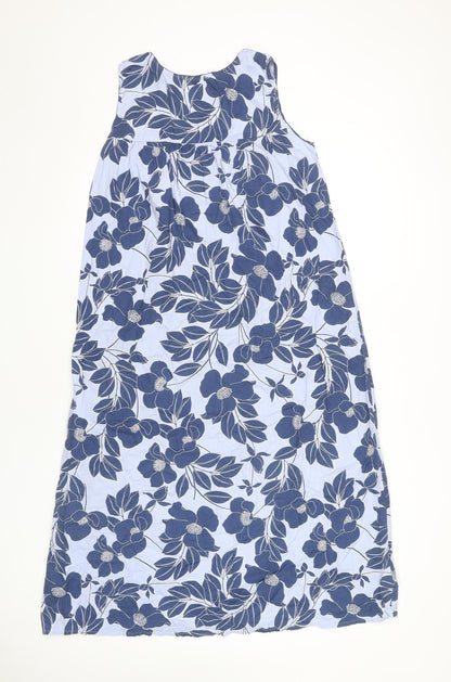Nora Rose Blue Floral Sleeveless Dress Size 10
