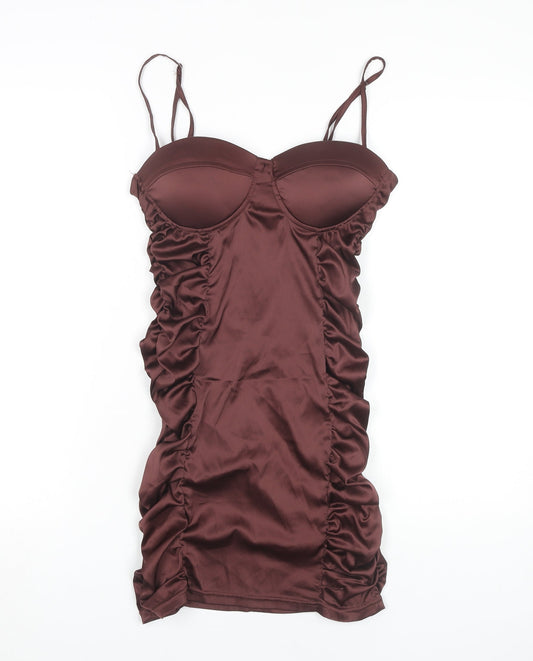 QUIZ Women's Brown Bodycon Dress Size 8