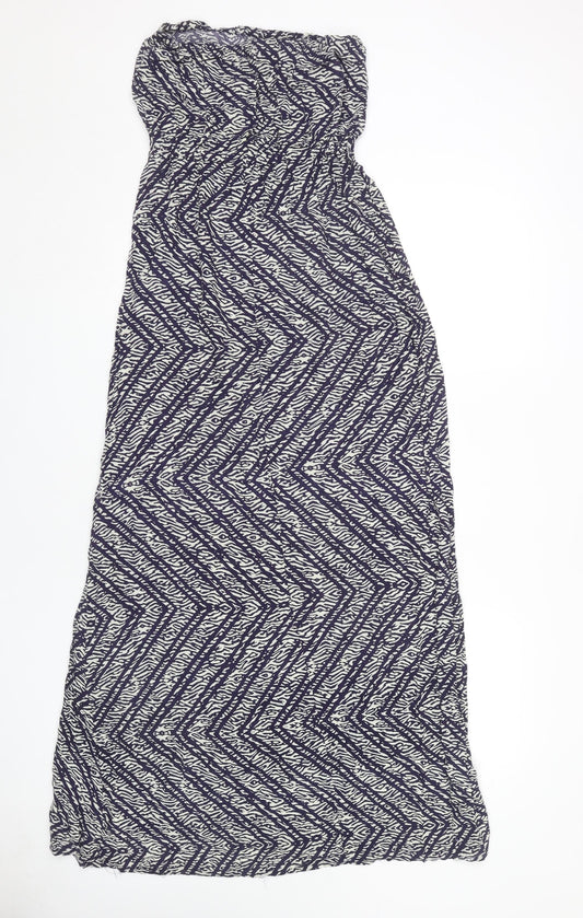 New Look Women's Blue Geometric Long Dress