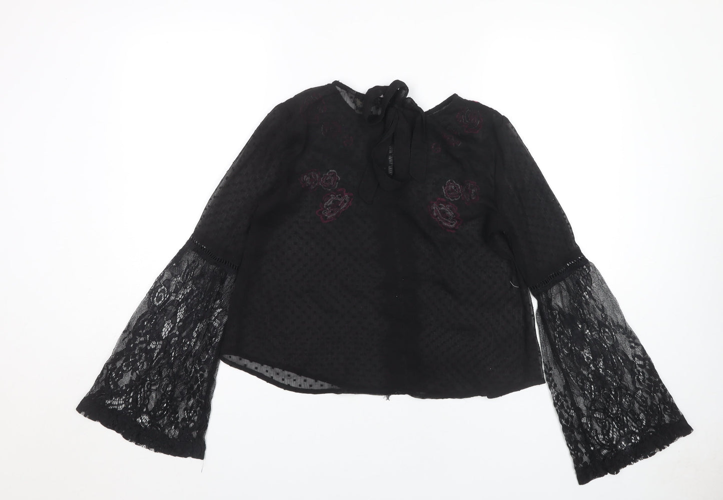 Womens UK Size 8 Miss Selfridge Black Tunic Blouse