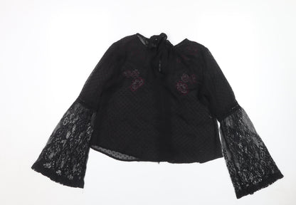 Womens UK Size 8 Miss Selfridge Black Tunic Blouse