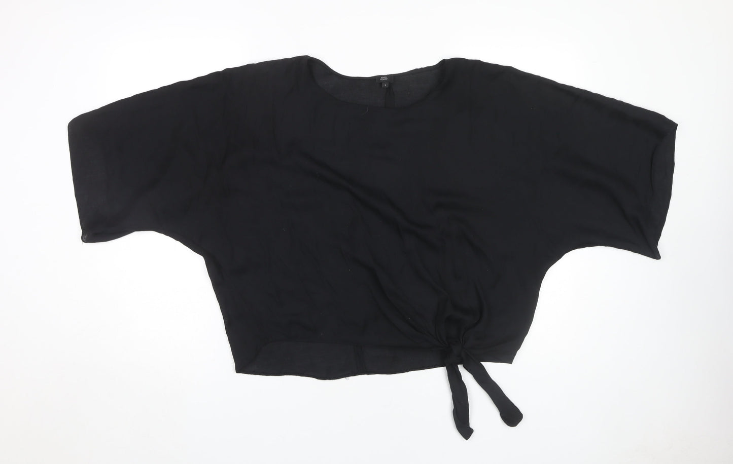 Womens UK Size S River Island Black Basic T-Shirt