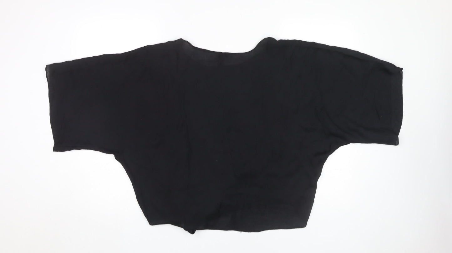 Womens UK Size S River Island Black Basic T-Shirt