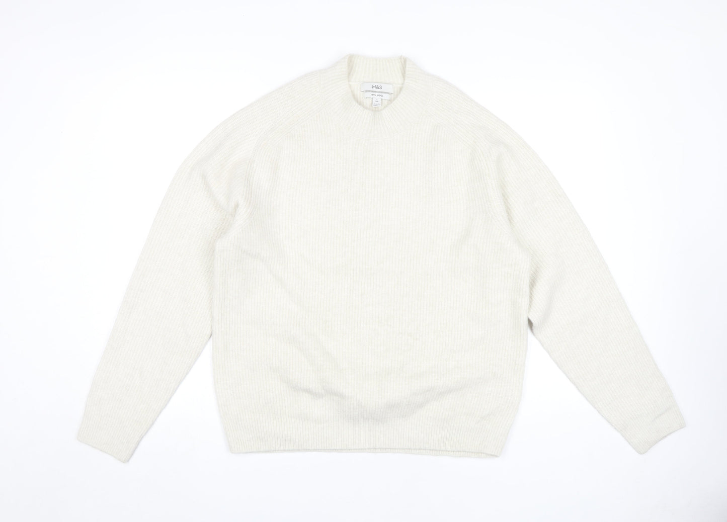 Womens UK Size L Marks and Spencer Ivory Pullover Jumper