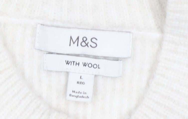 Womens UK Size L Marks and Spencer Ivory Pullover Jumper