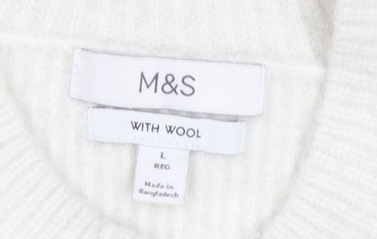 Womens UK Size L Marks and Spencer Ivory Pullover Jumper