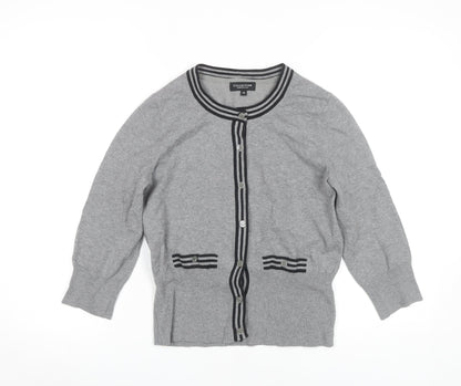 Womens UK Size 10 Debenhams Grey Cardigan Jumper