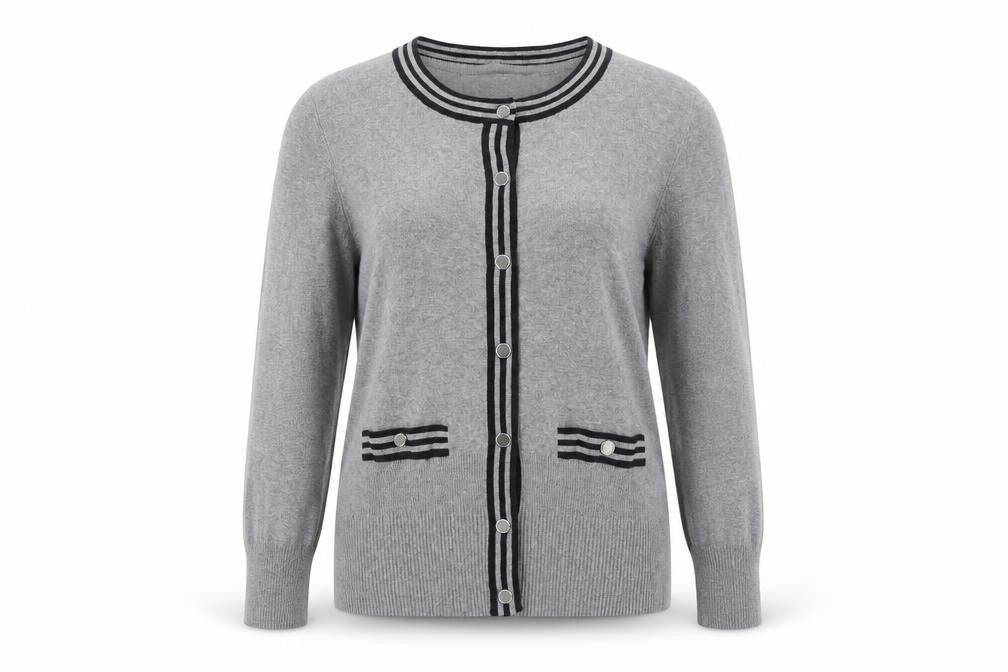 Womens UK Size 10 Debenhams Grey Cardigan Jumper