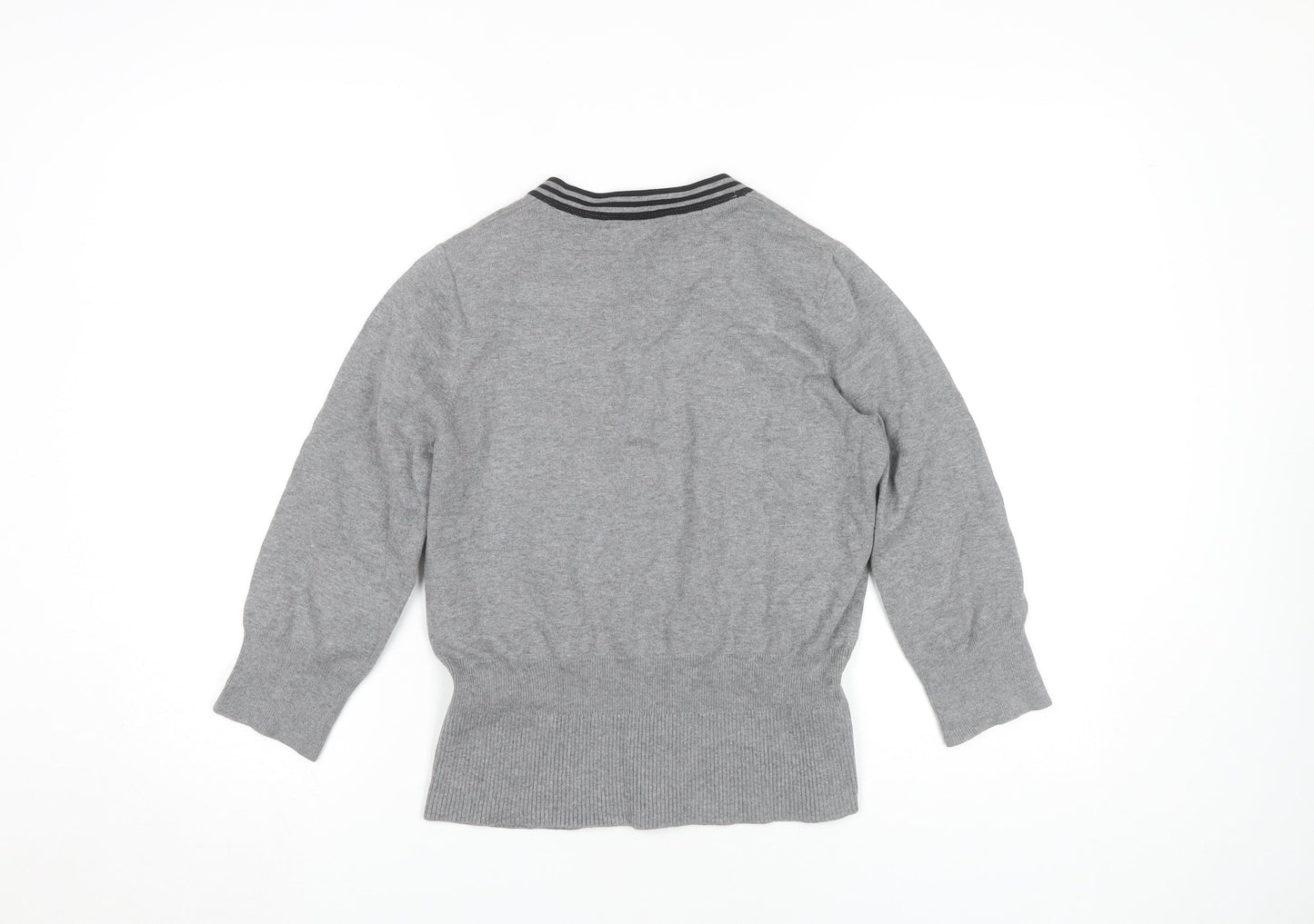 Womens UK Size 10 Debenhams Grey Cardigan Jumper