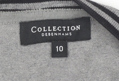 Womens UK Size 10 Debenhams Grey Cardigan Jumper