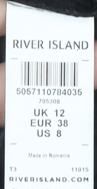 Womens UK Size 12 River Island Black Wrap Blouse