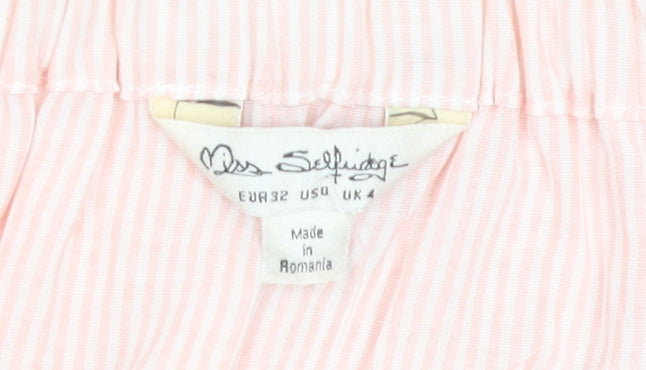Womens UK Size 4 Miss Selfridge Pink Camisole Blouse