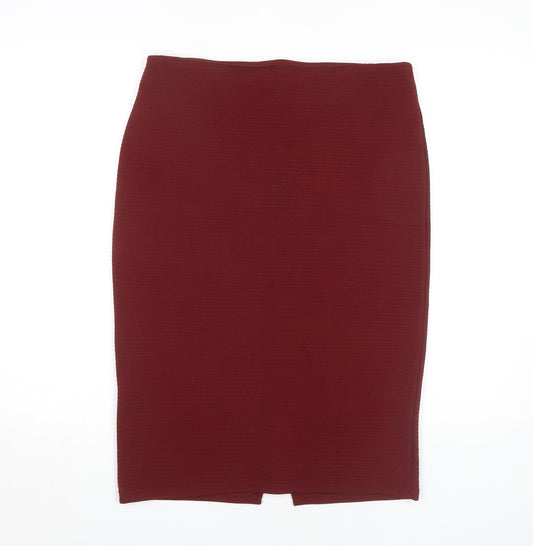 H&M Women's Red Midi Pencil Skirt, Size M